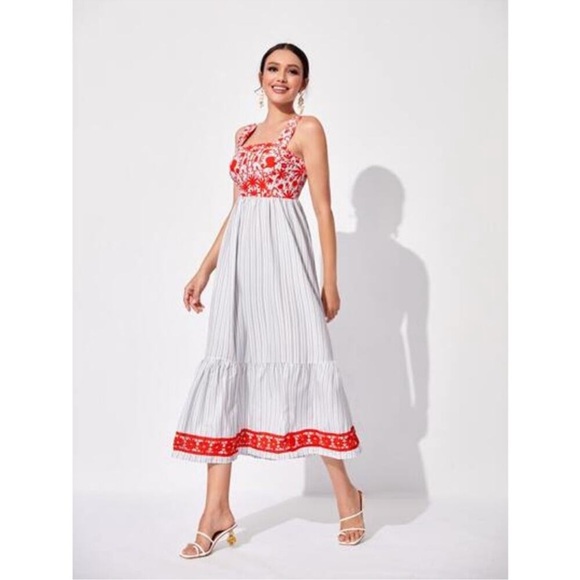 Kate Spade Stripe Embroidered Maxi Dress - Picture 3 of 10